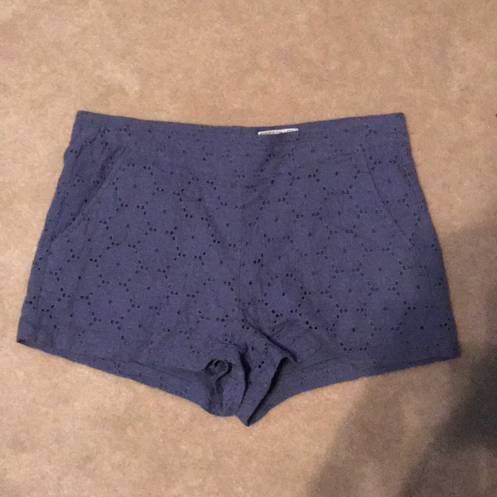 Blue Eyelet Shorts